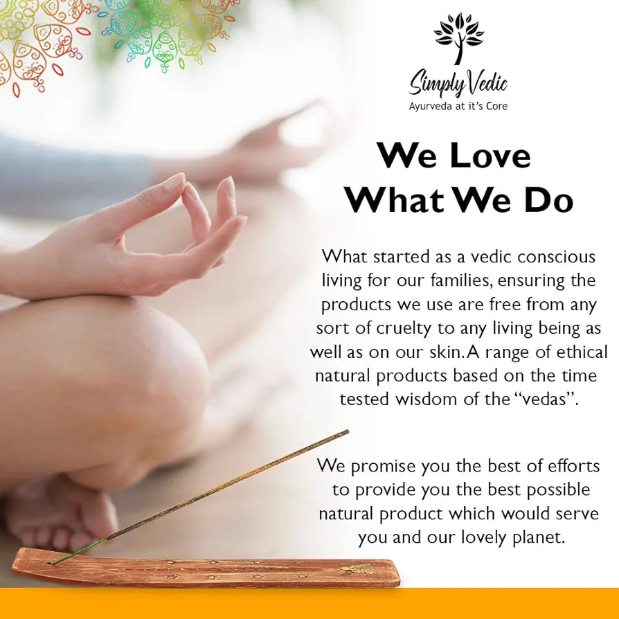 Simply Vedic Patchouli Incense Sticks – 250g Pack  | Charcoal-Free | Natural Essential Oils for Meditation, Yoga, Relaxation, Prayers & Aromatherapy